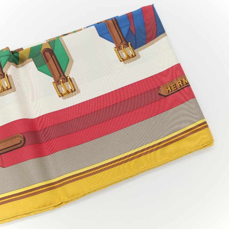 Hermès愛馬仕Les Sangles Forever 永恆的帶扣 絲絨斜紋 真絲方巾-2