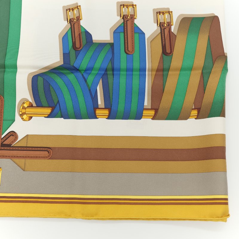 Hermès愛馬仕Les Sangles Forever 永恆的帶扣 絲絨斜紋 真絲方巾-3