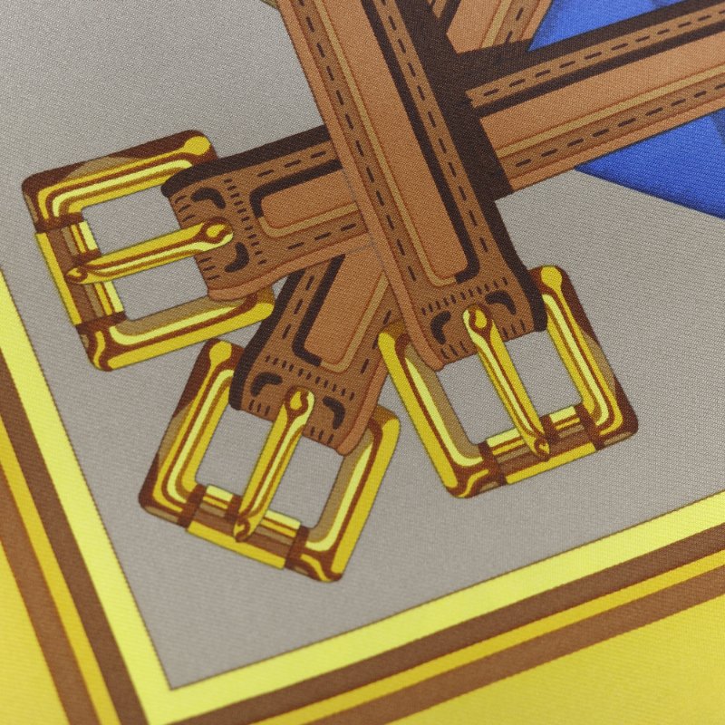 Hermès愛馬仕Les Sangles Forever 永恆的帶扣 絲絨斜紋 真絲方巾-5