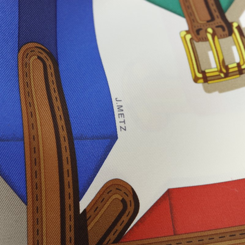 Hermès愛馬仕Les Sangles Forever 永恆的帶扣 絲絨斜紋 真絲方巾-7