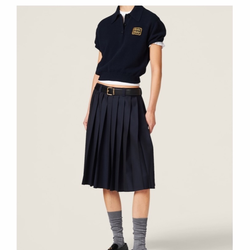 Miu Miu 女士 羊絨針織 Polo 衫IT-36 IT-42碼-1