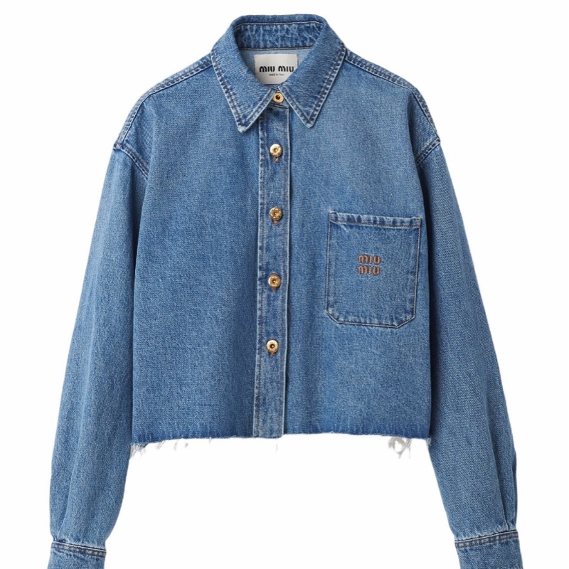 Miu Miu 女士 徽標牛仔外套IT-36 IT-40 IT-42碼-0