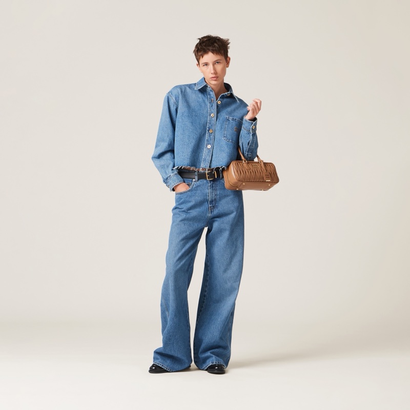 Miu Miu 女士 徽標牛仔外套IT-36 IT-40 IT-42碼-4