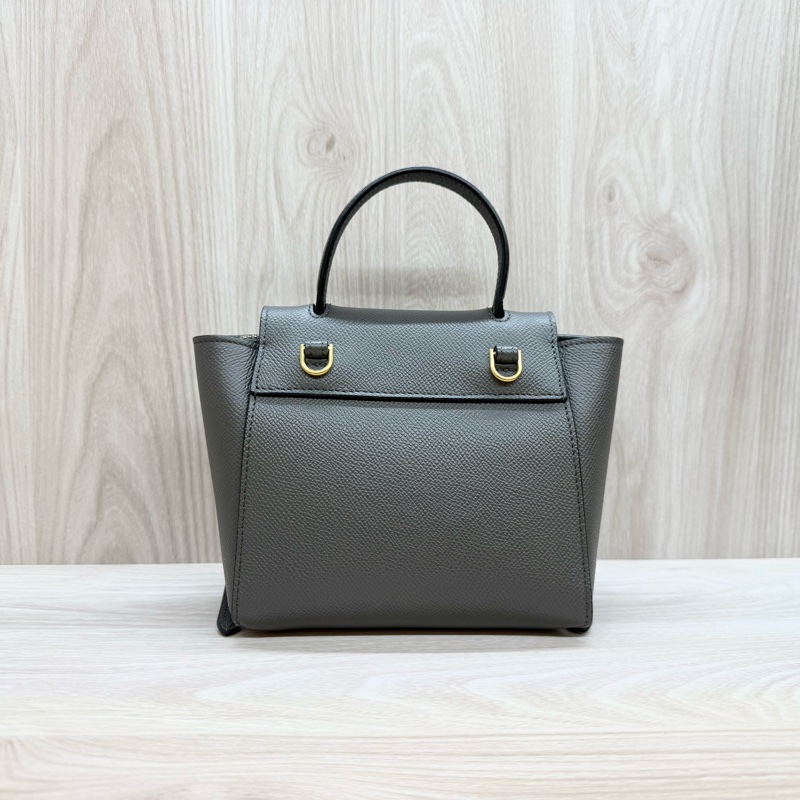 Celine大象灰牛皮金扣Pico Belt鯰魚包-3