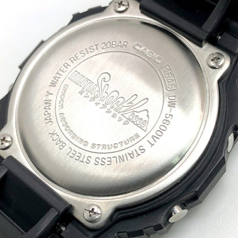 卡西歐 G-SHOCK DW-5600VT MINTIA DryHard 聯名腕錶,黑色火焰 EL 錶盤。非賣品。 2008 年 9 月得獎作品。三國丘店。-7