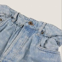 Miu Miu 女士 徽標細節牛仔短褲24 25 26碼-3