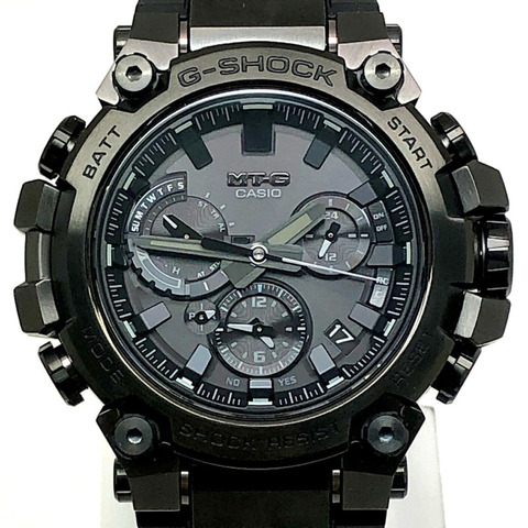 卡西歐 G-SHOCK MTG-B3000B-1A MT-G 電波太陽能手錶，支援藍牙、手機連接、三重防震（防震、防離心、防震動）、雙核防護結構、LED 照明、黑灰色指針，2022 年 5 月發售，Miigakunoka 商店有售。