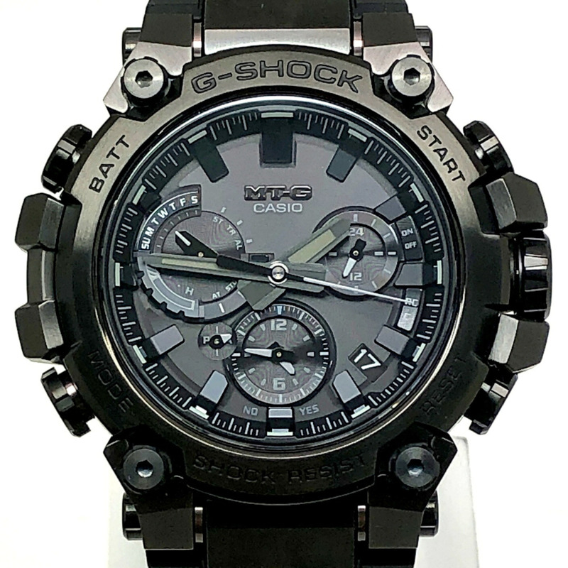 卡西歐 G-SHOCK MTG-B3000B-1A MT-G 電波太陽能手錶，支援藍牙、手機連接、三重防震（防震、防離心、防震動）、雙核防護結構、LED 照明、黑灰色指針，2022 年 5 月發售，Miigakunoka 商店有售。-0