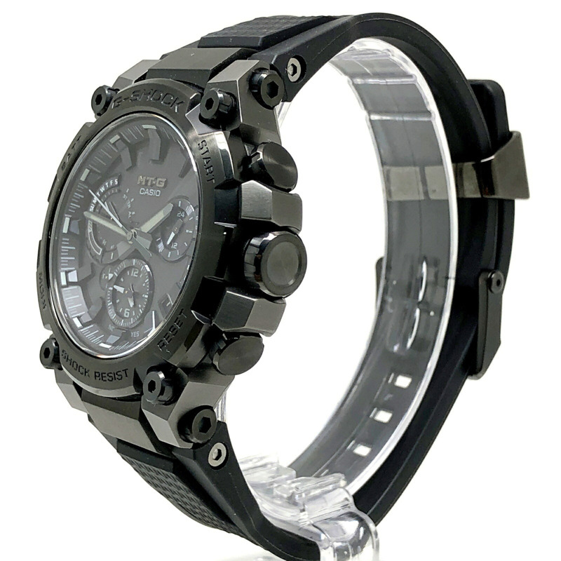 卡西歐 G-SHOCK MTG-B3000B-1A MT-G 電波太陽能手錶，支援藍牙、手機連接、三重防震（防震、防離心、防震動）、雙核防護結構、LED 照明、黑灰色指針，2022 年 5 月發售，Miigakunoka 商店有售。-2