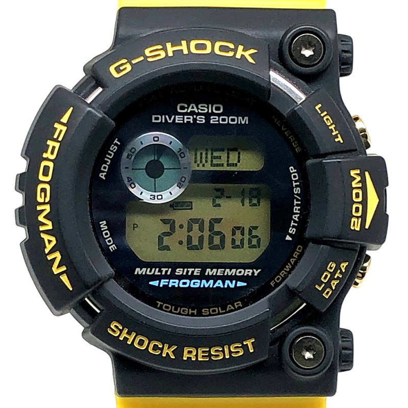 卡西歐 G-SHOCK Frogman Irukuji 2004 強韌太陽能手錶 GW-204K-9，國際版 Iruka Kujira 設計，黑黃配色，數字顯示，Mikunigaoka 專賣店-0