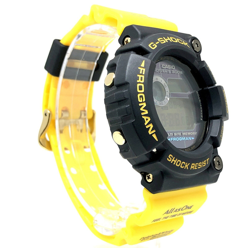 卡西歐 G-SHOCK Frogman Irukuji 2004 強韌太陽能手錶 GW-204K-9，國際版 Iruka Kujira 設計，黑黃配色，數字顯示，Mikunigaoka 專賣店-1