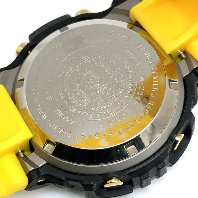 卡西歐 G-SHOCK Frogman Irukuji 2004 強韌太陽能手錶 GW-204K-9，國際版 Iruka Kujira 設計，黑黃配色，數字顯示，Mikunigaoka 專賣店-7