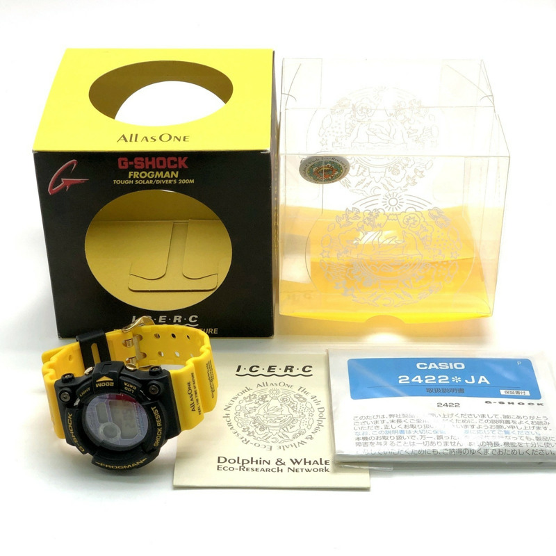 卡西歐 G-SHOCK Frogman Irukuji 2004 強韌太陽能手錶 GW-204K-9，國際版 Iruka Kujira 設計，黑黃配色，數字顯示，Mikunigaoka 專賣店-9