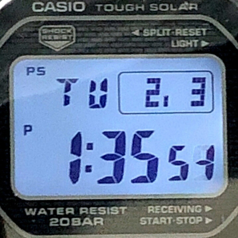 卡西歐 G-SHOCK GMW-B5000D-1 全金屬銀色手錶,具備電波太陽能動力、藍牙、手機連接、LED 背光和旋入式後蓋。 2018 年 4 月發布。可在 Mikunigaoka 商店購買。-8