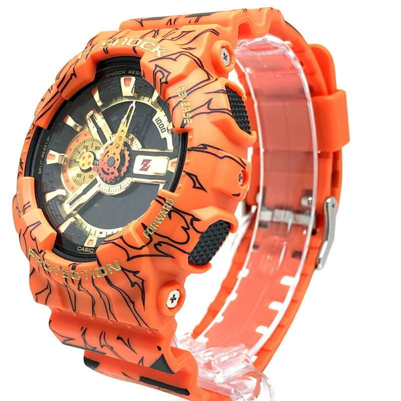 卡西歐 G-SHOCK GA-110JDB-1A4 龍珠Z聯名款腕錶,附LED背光,橘色指針/數位雙顯,錶盤印有孫悟空和四星球圖案,2020年8月在三國丘店發售-2