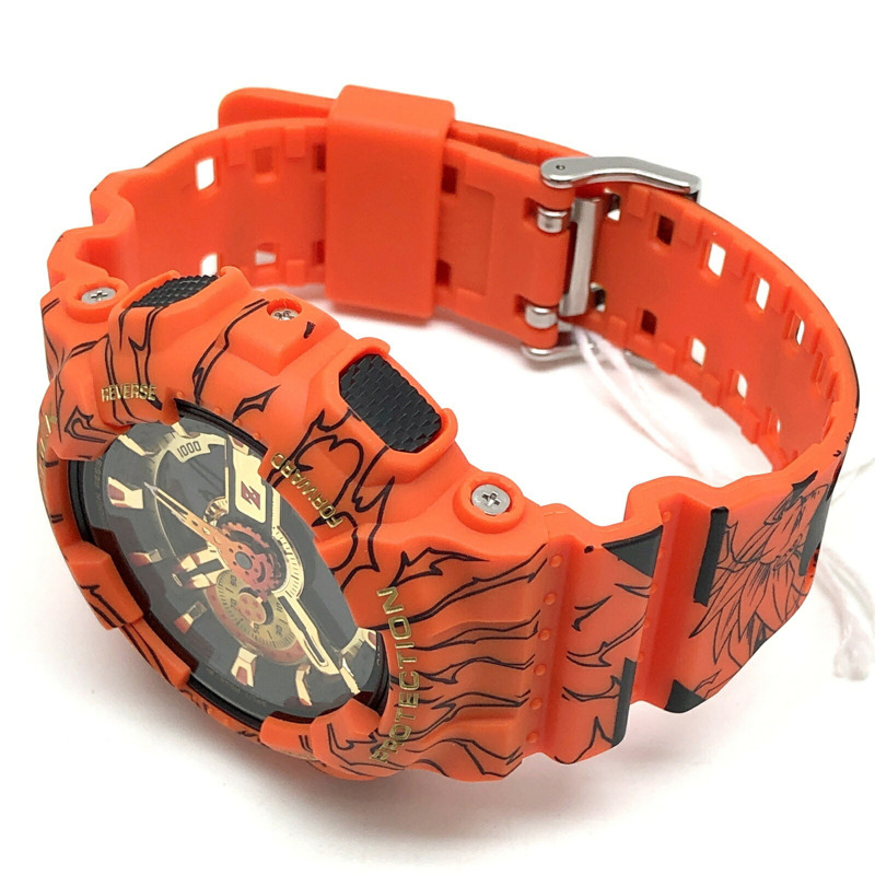 卡西歐 G-SHOCK GA-110JDB-1A4 龍珠Z聯名款腕錶,附LED背光,橘色指針/數位雙顯,錶盤印有孫悟空和四星球圖案,2020年8月在三國丘店發售-4