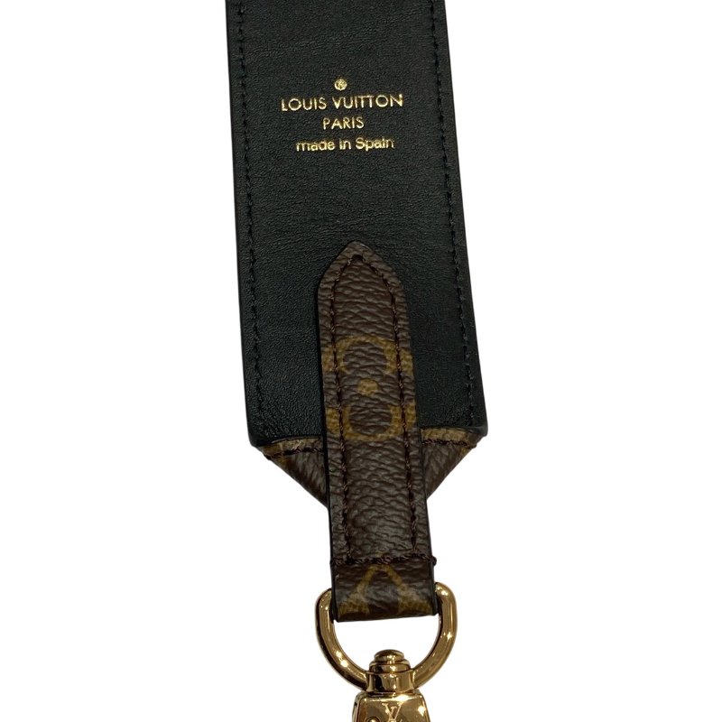 LOUIS VUITTON 路易威登 J02288 MONOGRAM STRAP 背帶 PVC帆布 老花 棕色 黑色 雙面 金釦-3