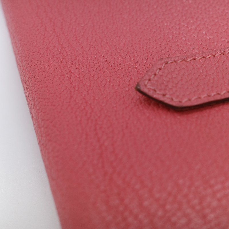 Hermès 愛馬仕 Béarn Soufflet 粉色 山羊皮 長夾-10
