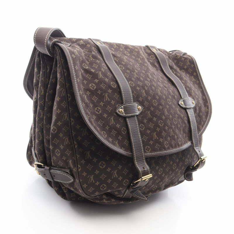 路易威登 Saumur XL 單肩包/手提包,Monogram Mini Lan 帆布和皮革材質,棕色,女士款,M95220-1