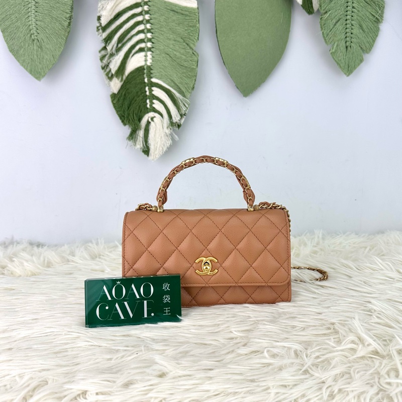 CHANEL 25b Handle 奶茶色 WOC 晶片款-0