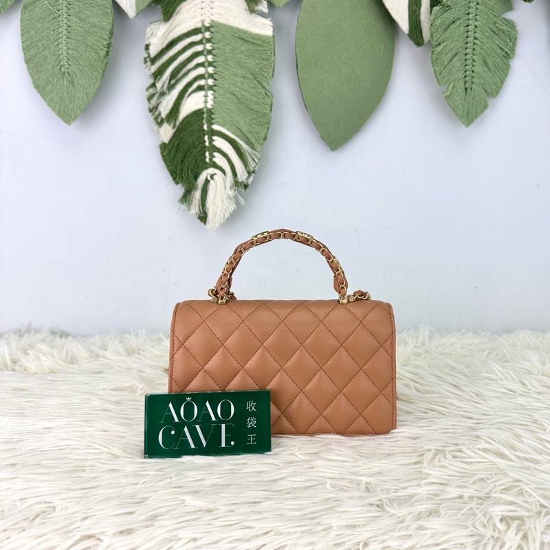 CHANEL 25b Handle 奶茶色 WOC 晶片款-4