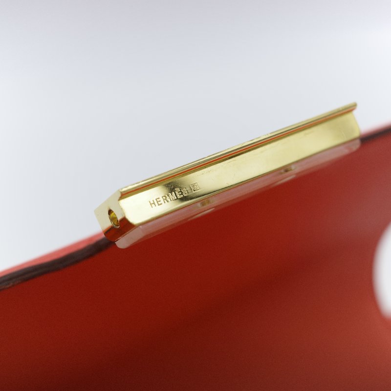 Hermès 愛馬仕 Constance 24 橘紅色 Epsom 牛皮 肩背包 斜背兩用包-16