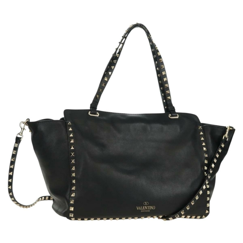 【日本直送】VALENTINO 皮革手提包 2way 黑色金色 正品 BA10419V-0