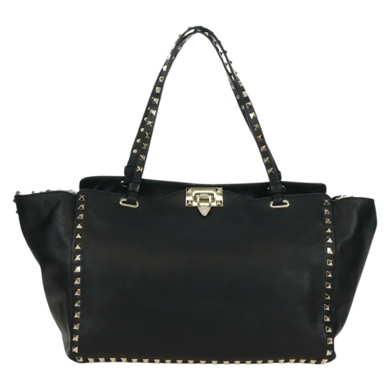 【日本直送】VALENTINO 皮革手提包 2way 黑色金色 正品 BA10419V-2