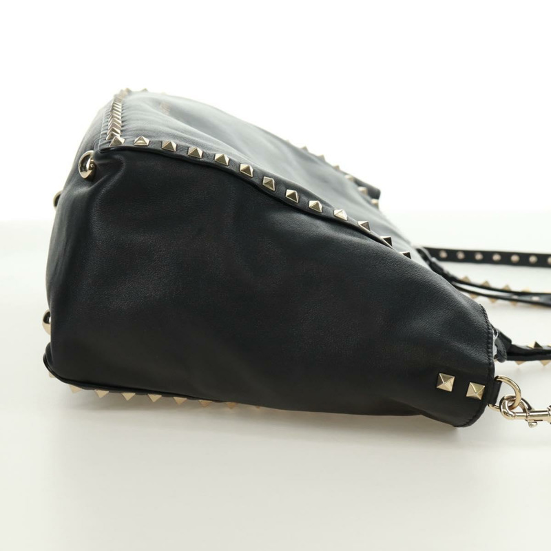 【日本直送】VALENTINO 皮革手提包 2way 黑色金色 正品 BA10419V-4