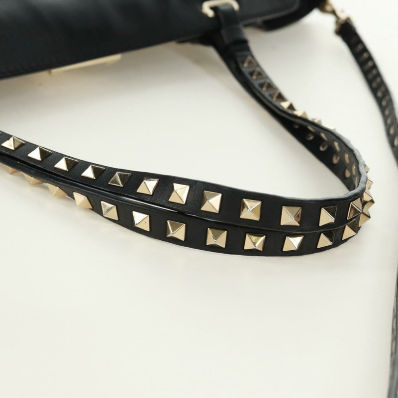 【日本直送】VALENTINO 皮革手提包 2way 黑色金色 正品 BA10419V-6