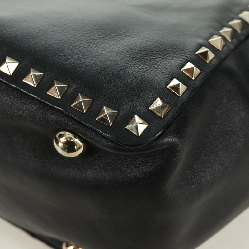【日本直送】VALENTINO 皮革手提包 2way 黑色金色 正品 BA10419V-12