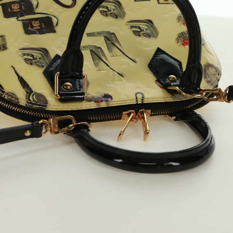 【日本直送】路易威登 Vernis 貼紙印花 Alma PM 手提包 白色 M50466 LV 正品 171697V-5