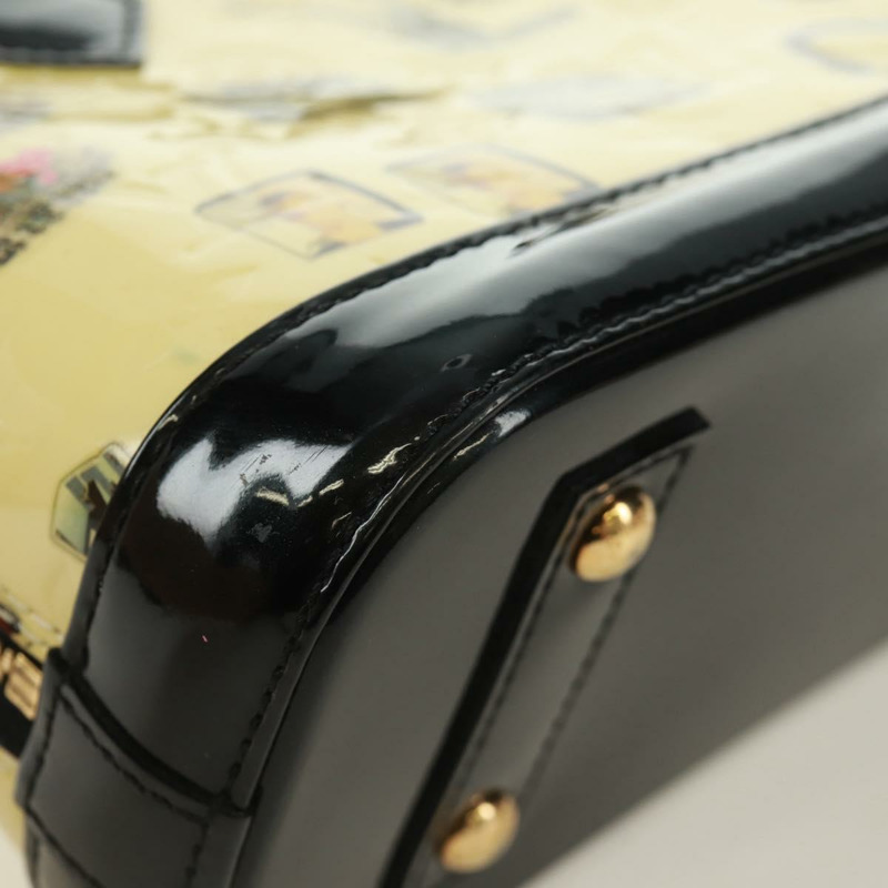 【日本直送】路易威登 Vernis 貼紙印花 Alma PM 手提包 白色 M50466 LV 正品 171697V-11