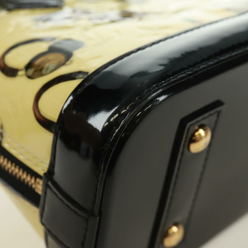 【日本直送】路易威登 Vernis 貼紙印花 Alma PM 手提包 白色 M50466 LV 正品 171697V-13