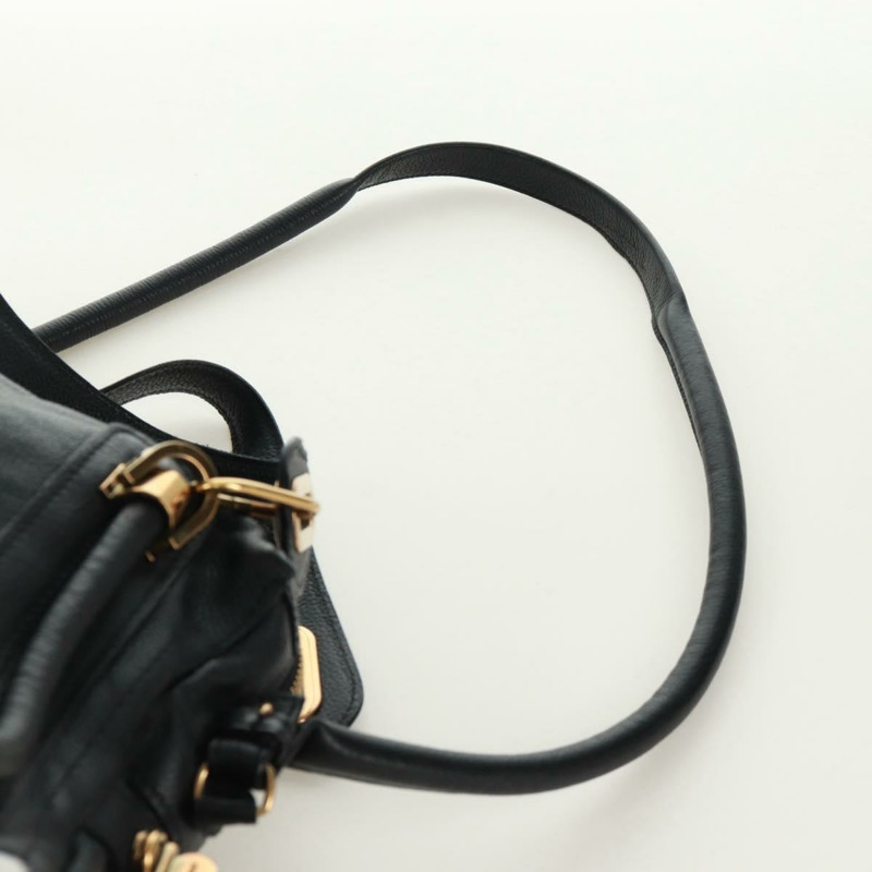 【日本直送】Chloe Paraty 手提包 皮革 2way 黑色 金色 Auth 171909V-9