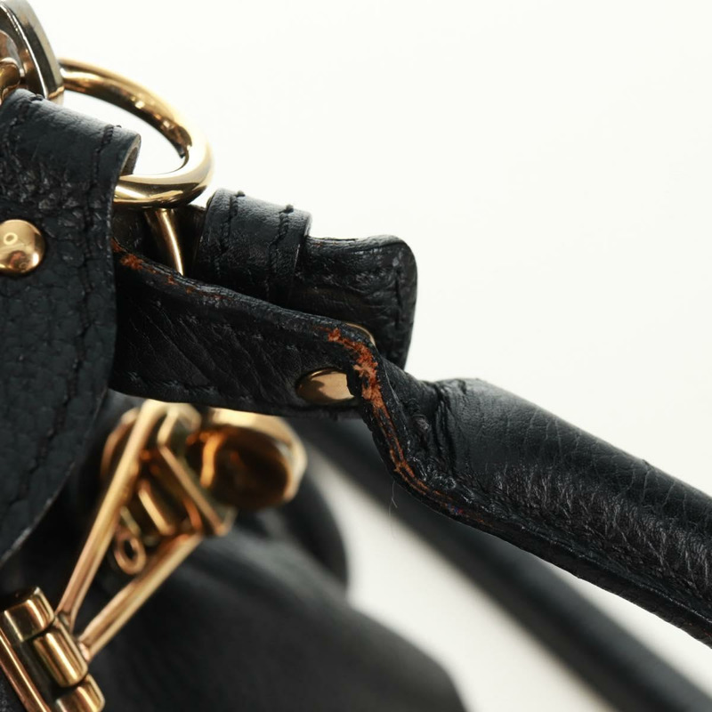 【日本直送】Chloe Paraty 手提包 皮革 2way 黑色 金色 Auth 171909V-10