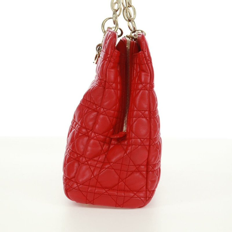 【日本直送】Christian Dior Canage鏈條托特包，羊皮材質，紅色金色，正品，貨號168978M-3