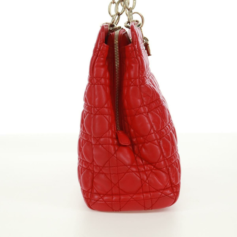【日本直送】Christian Dior Canage鏈條托特包，羊皮材質，紅色金色，正品，貨號168978M-4