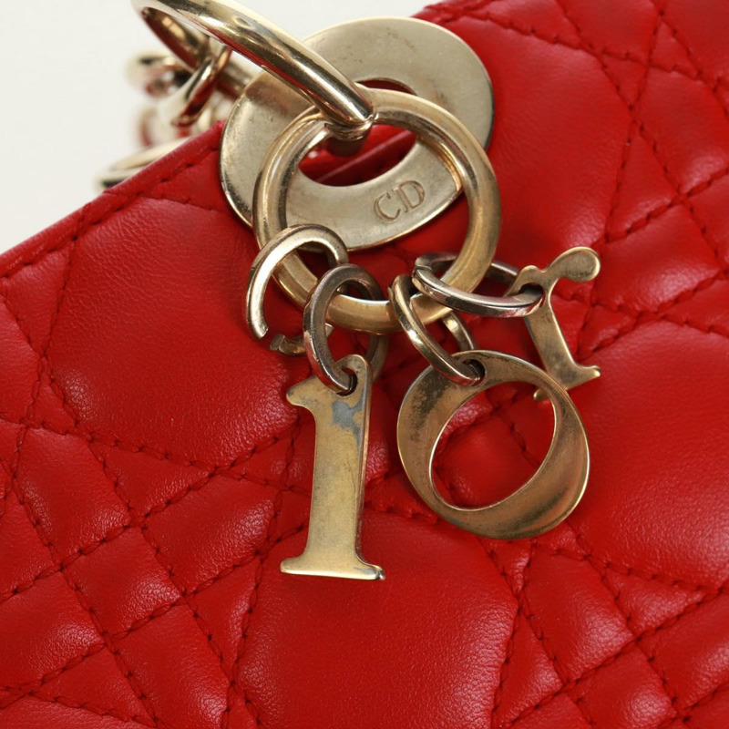 【日本直送】Christian Dior Canage鏈條托特包，羊皮材質，紅色金色，正品，貨號168978M-14