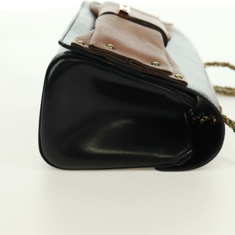 【日本直送】Chloe 鏈條 June 肩背包 皮革 黑色 金色 正品 168935V-4