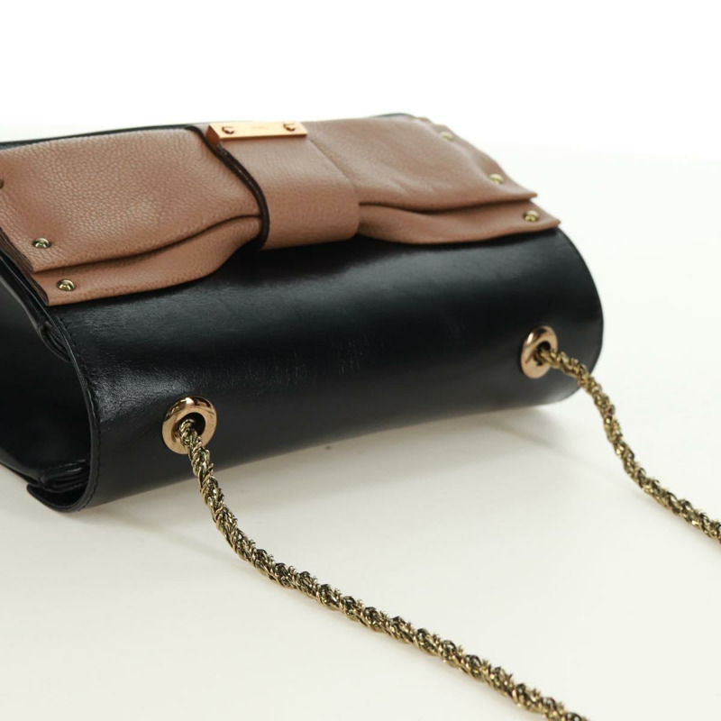 【日本直送】Chloe 鏈條 June 肩背包 皮革 黑色 金色 正品 168935V-5