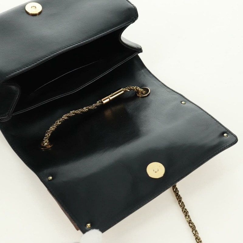 【日本直送】Chloe 鏈條 June 肩背包 皮革 黑色 金色 正品 168935V-14