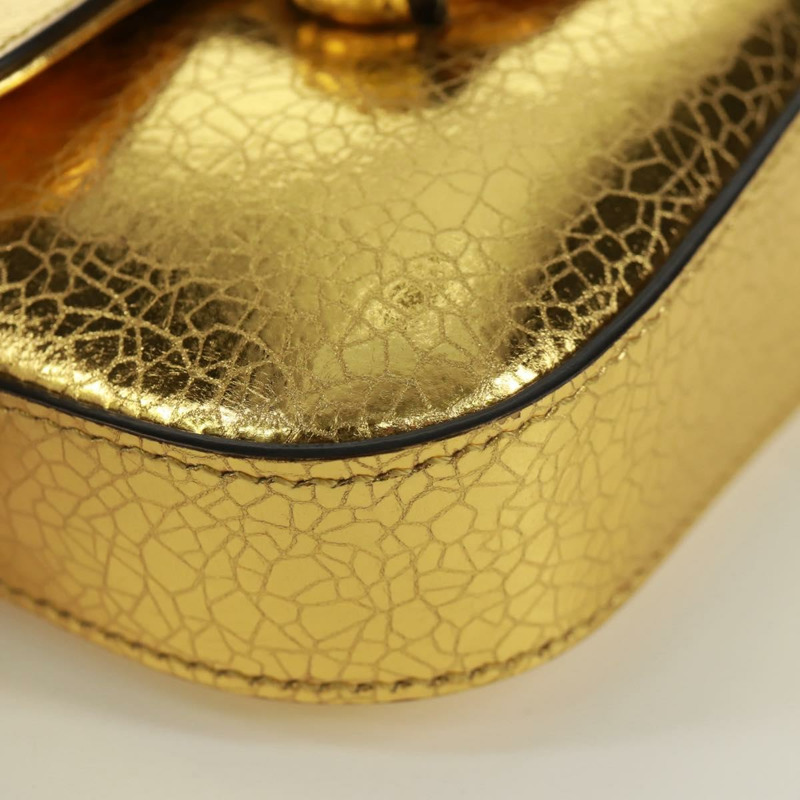 【日本直送】GUCCI 馬銜扣鏈條單肩包,皮革材質,金色/銀色,貨號 774209,正品編號 168942SAM-9