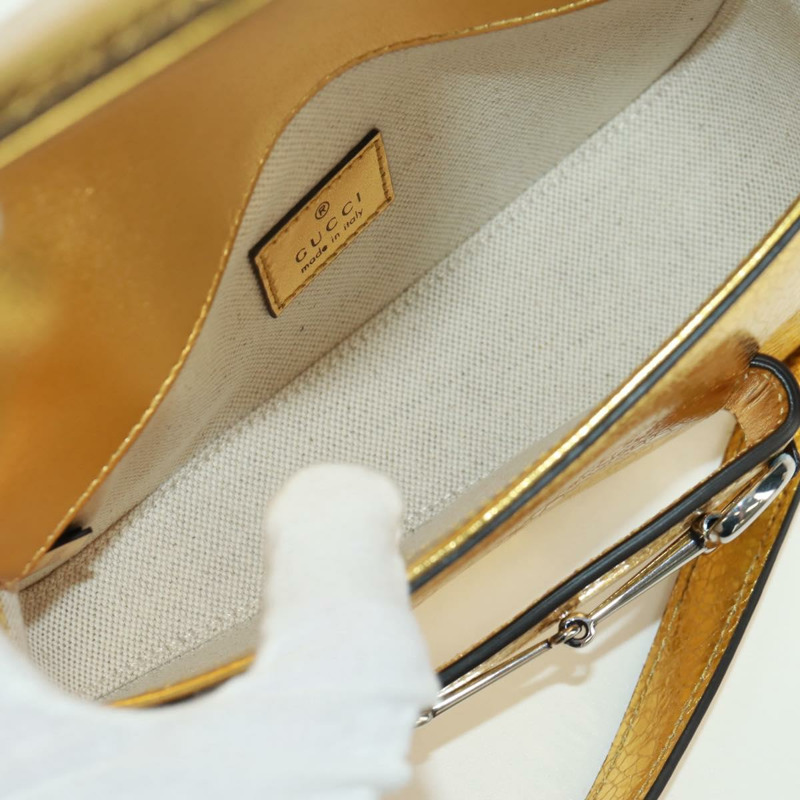 【日本直送】GUCCI 馬銜扣鏈條單肩包,皮革材質,金色/銀色,貨號 774209,正品編號 168942SAM-17