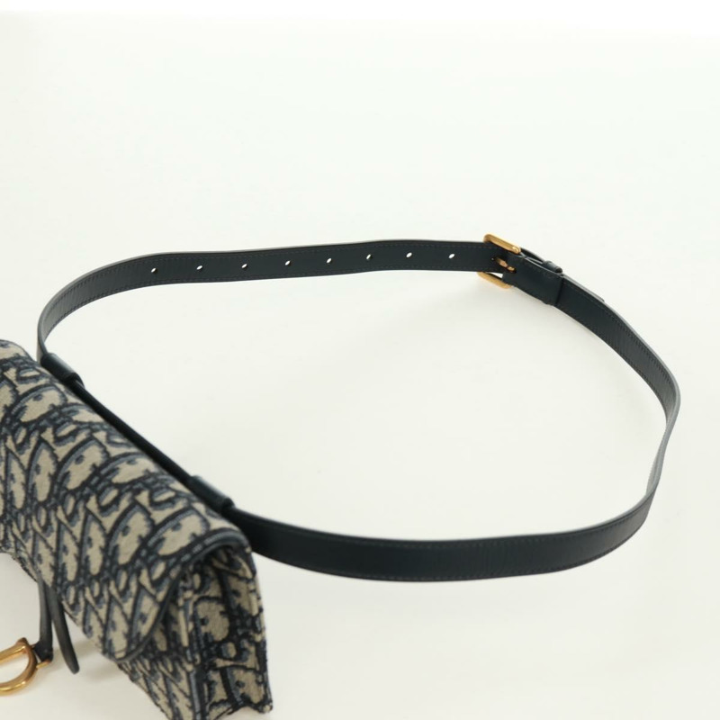 【日本直送】Christian Dior Trotter帆布馬鞍腰包,海軍藍/金色,正品,貨號161735M-7