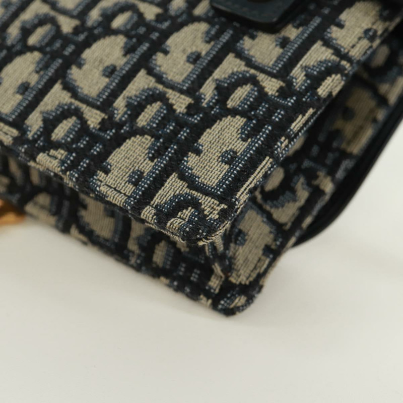 【日本直送】Christian Dior Trotter帆布馬鞍腰包,海軍藍/金色,正品,貨號161735M-12