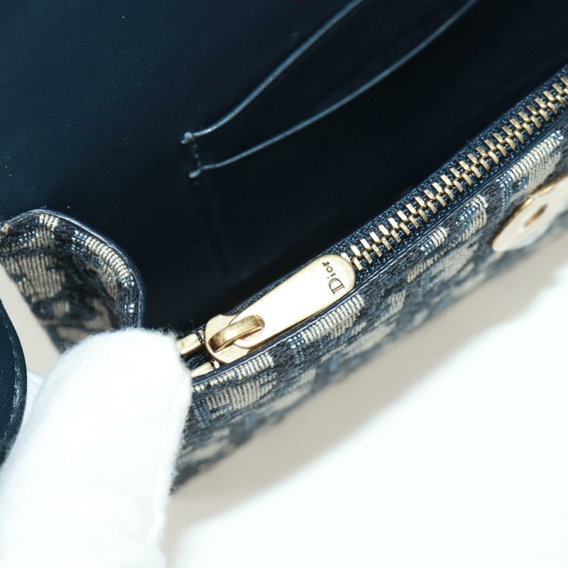 【日本直送】Christian Dior Trotter帆布馬鞍腰包,海軍藍/金色,正品,貨號161735M-20