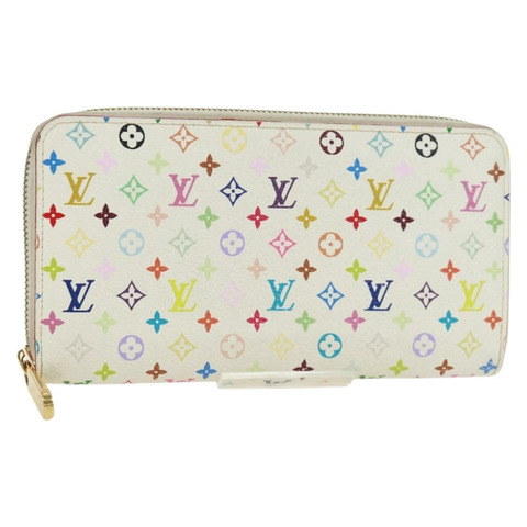 路易威登 Monogram Multicolor Zippy 長版皮夾 白色 M60241 LV 正品 171842V