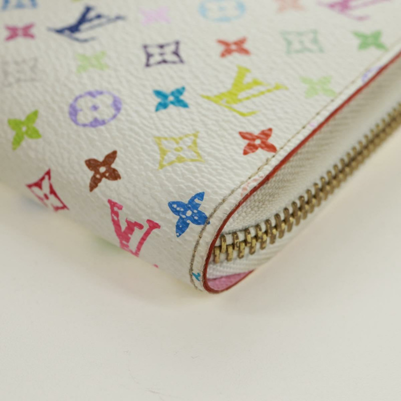 【日本直送】路易威登 Monogram Multicolor Zippy 長版皮夾 白色 M60241 LV 正品 171842V-8
