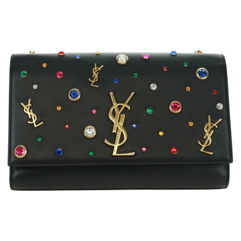【日本直送】SAINT LAURENT 鏈條 Kate 單肩包 皮革 黑色 金色 正品 171838SAM-1